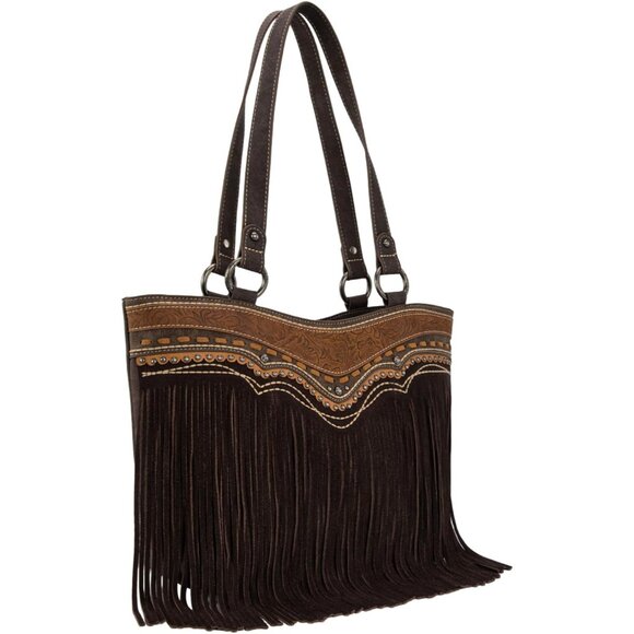 Chic Vegan Leather Western Tote Bag & Matching Wallet Set for Stylish Women - Picture 3 of 6